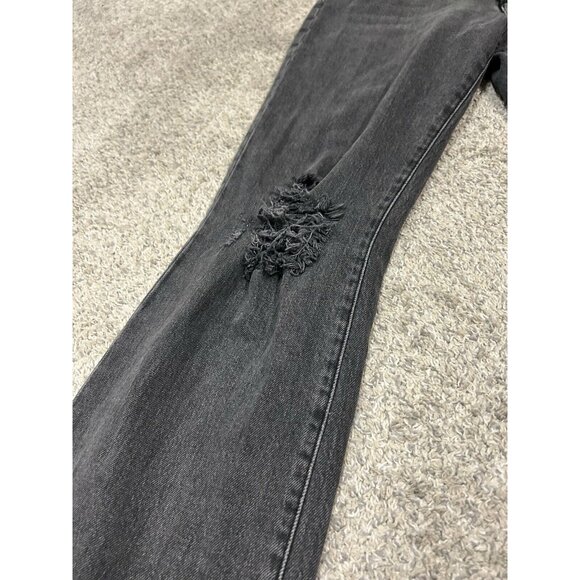 BDG Stretch High Rise Flare Jeans Women's 27 Distressed Black Y2K‎ 31"Inseam - Picture 4 of 9